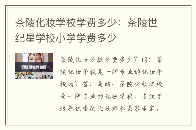 茶陵化妆学校学费多少：茶陵世纪星学校小学学费多少