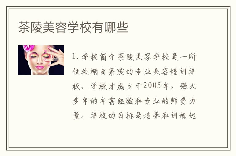 茶陵美容学校有哪些