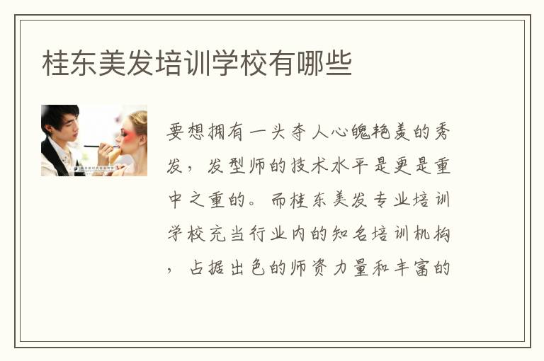 桂东美发培训学校有哪些