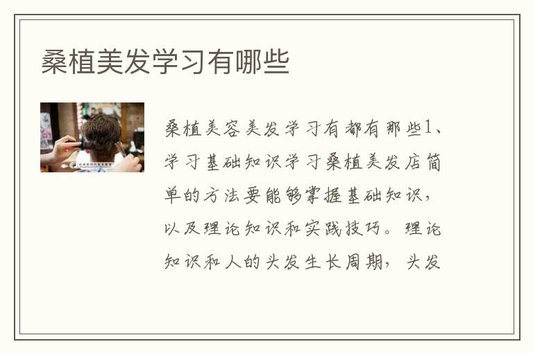 桑植美发学习有哪些
